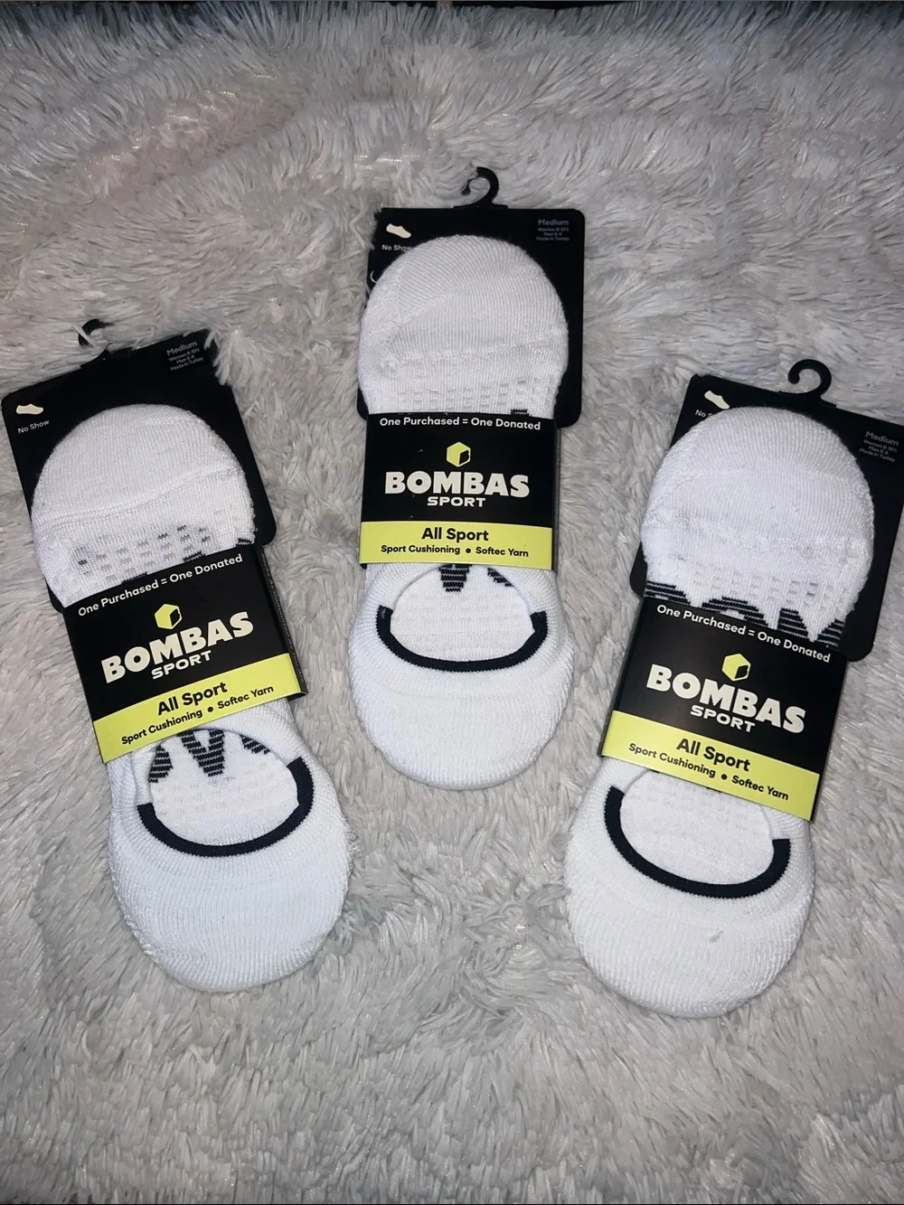 Three Pair BOMBAS SPORT CUSHIONED NO SHOWS